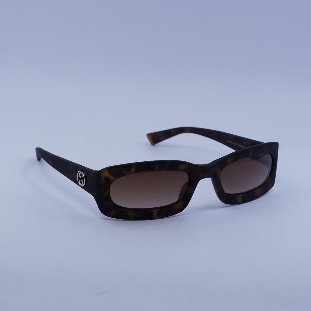 Gucci GG1786S 002 Sunglasses Dark Havana Rectangle Frame, Brown Lenses